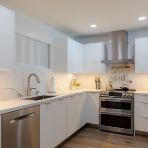 white marble kitchen