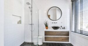 a newly renovated bathroom