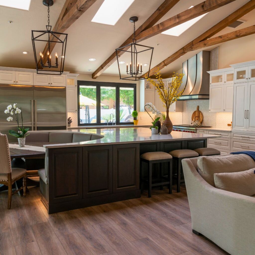 open plan kitchen layout