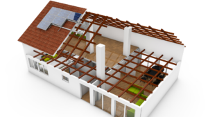 3D rendering of a house.