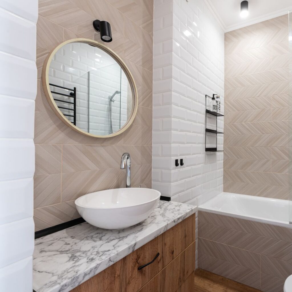 bathroom sink and tub