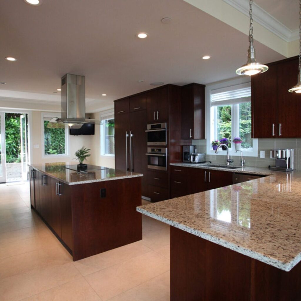 kitchen with dark cabinets