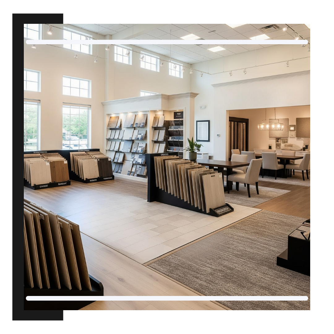 showroom, displaying a wide variety of high-quality flooring options